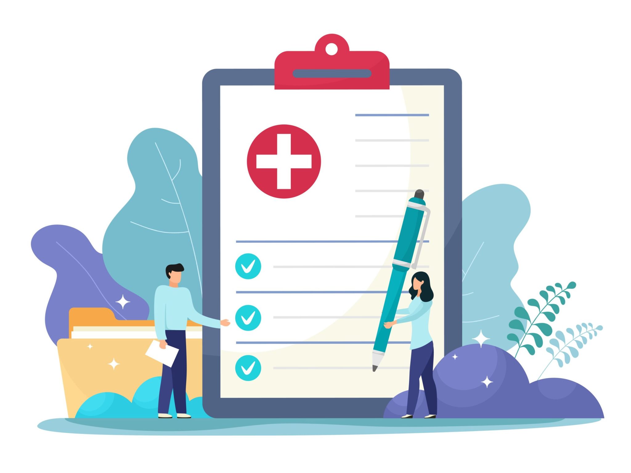 Medical form, medical report. Characters